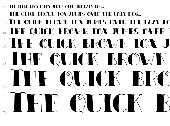 DK Zeebonk font waterfall